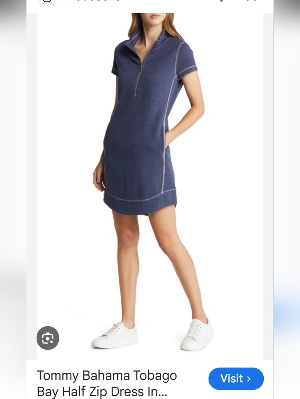 TOMMY BAHAMA Tobago Bay Half Zip Dress In Ocean Deep